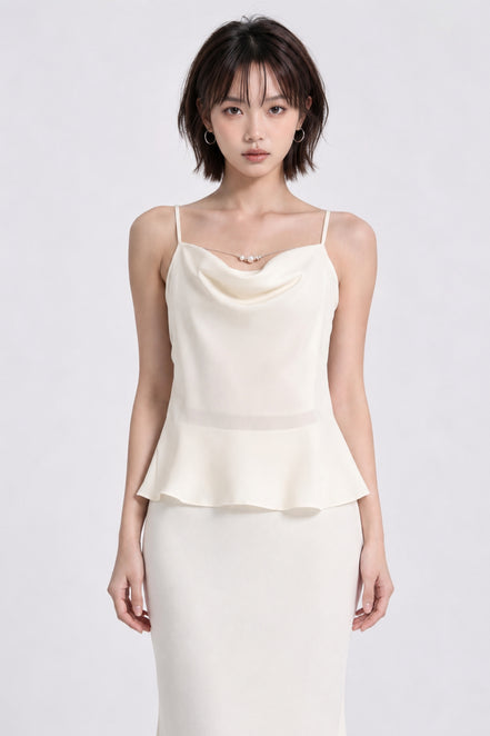 Elena Draped Cowl Satin Camisole