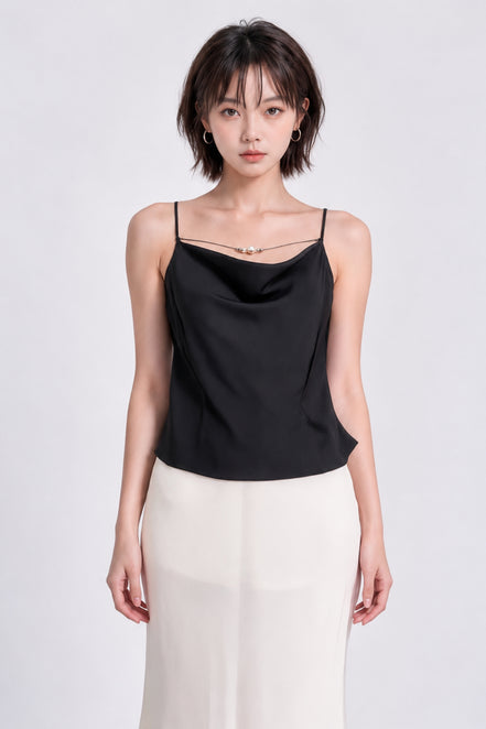 Elena Draped Cowl Satin Camisole