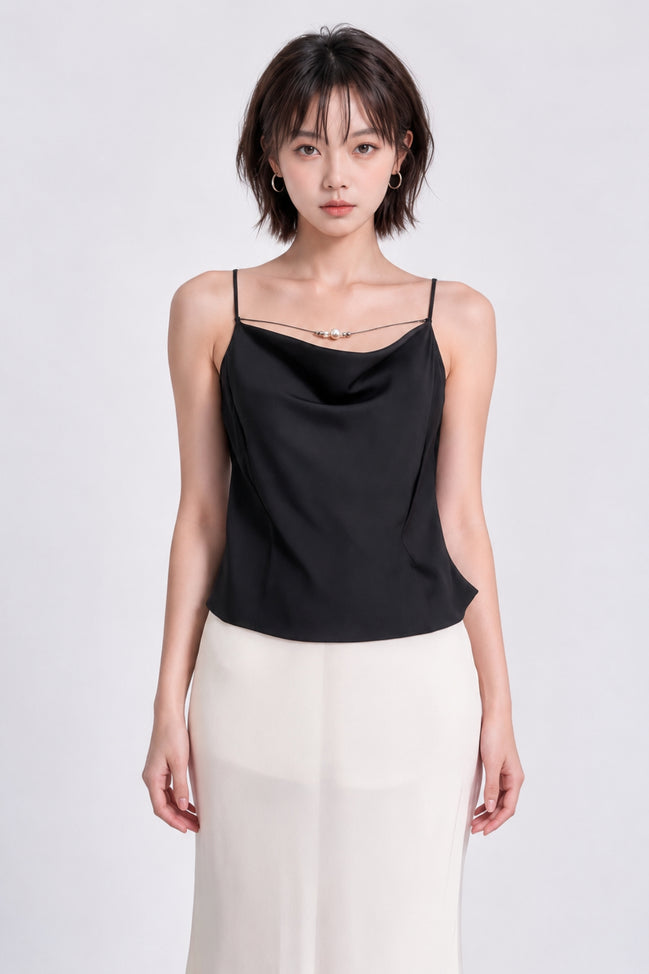 Elena Draped Cowl Satin Camisole