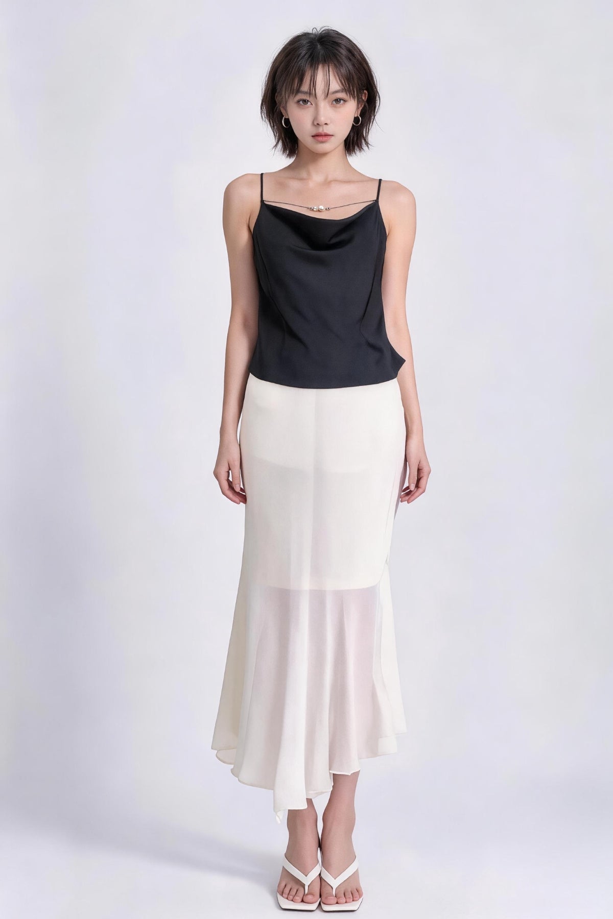 Elena Draped Cowl Satin Camisole