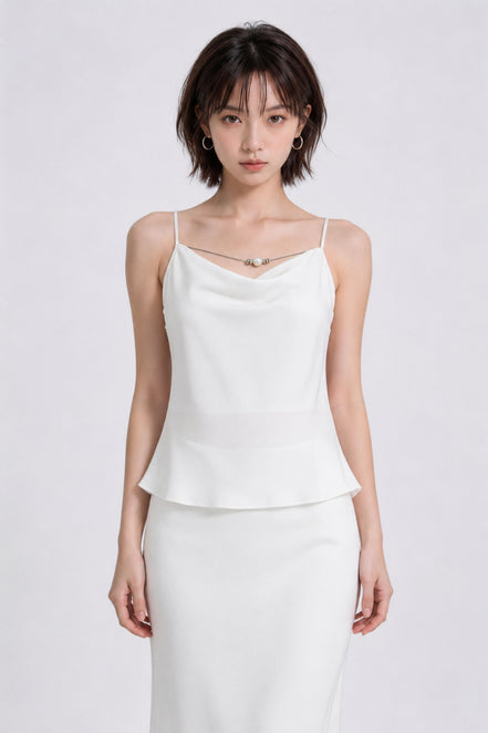 Elena Draped Cowl Satin Camisole