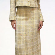 Elowara Tailored Canary Tweed Skirt