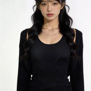 Elowen Open-Front Micro-Rib Cardigan