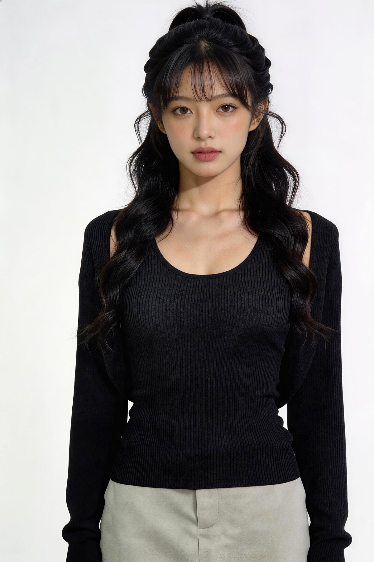 Elowen Open-Front Micro-Rib Cardigan