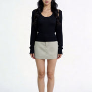 Elowen Open-Front Micro-Rib Cardigan