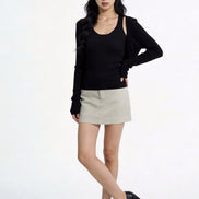Elowen Open-Front Micro-Rib Cardigan