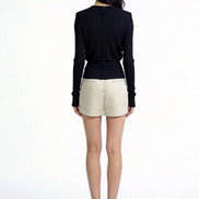 Elowen Open-Front Micro-Rib Cardigan