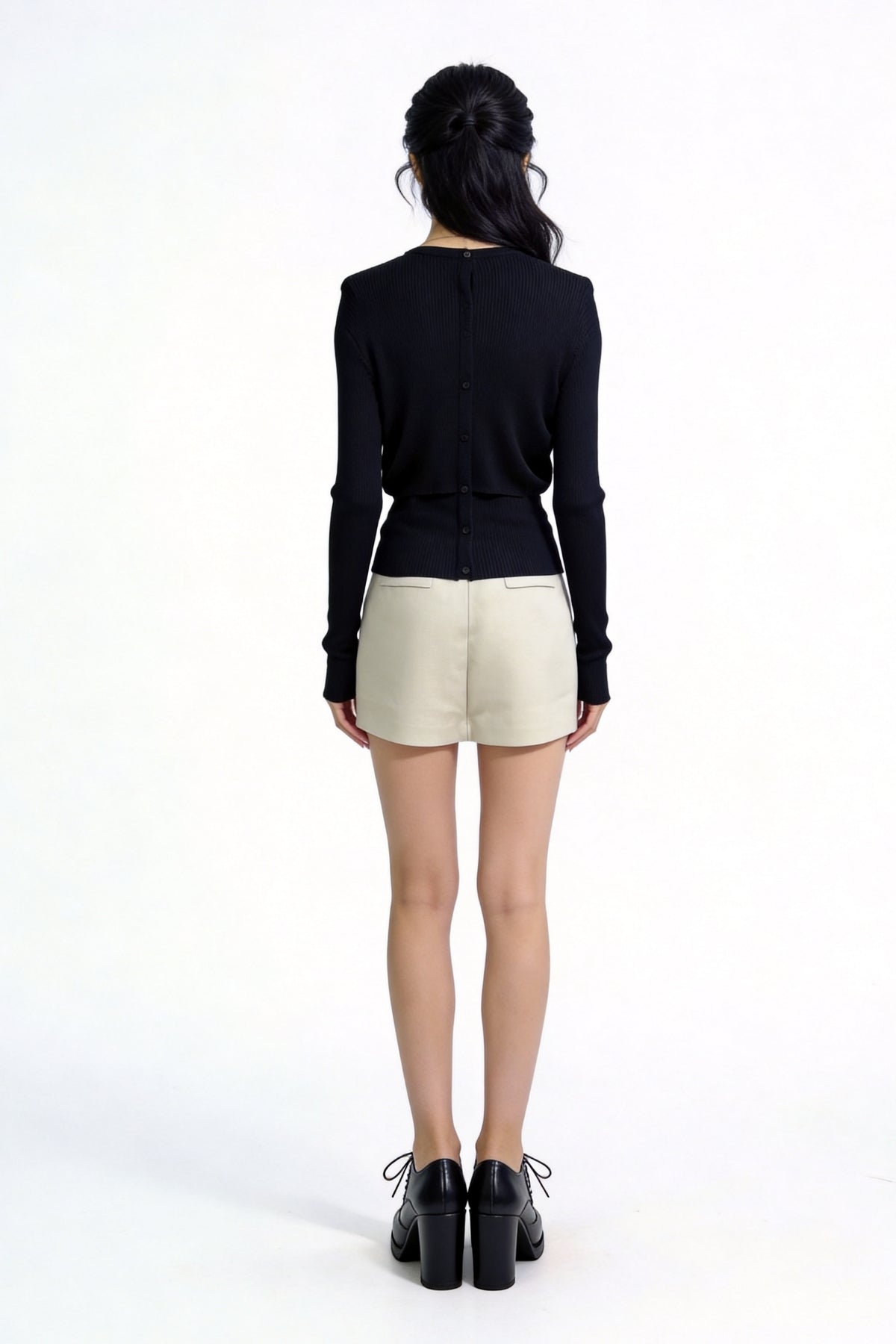 Elowen Open-Front Micro-Rib Cardigan