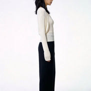 Elowen Open-Front Micro-Rib Cardigan