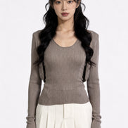 Elowen Open-Front Micro-Rib Cardigan