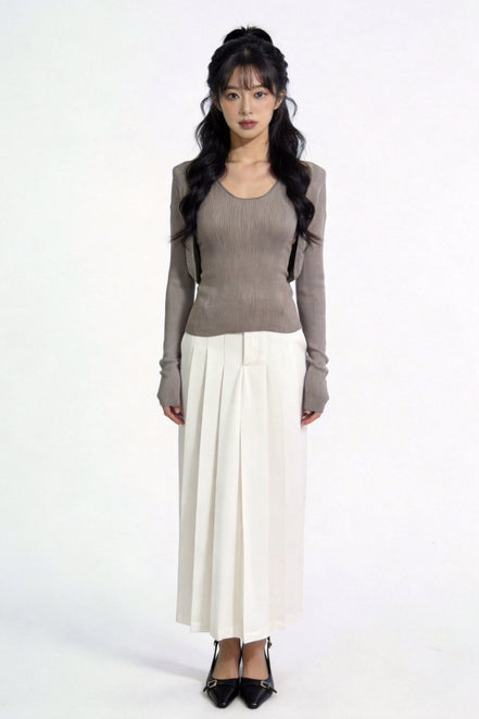 Elowen Open-Front Micro-Rib Cardigan