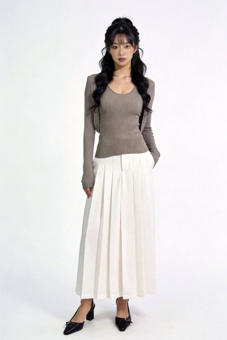 Elowen Open-Front Micro-Rib Cardigan