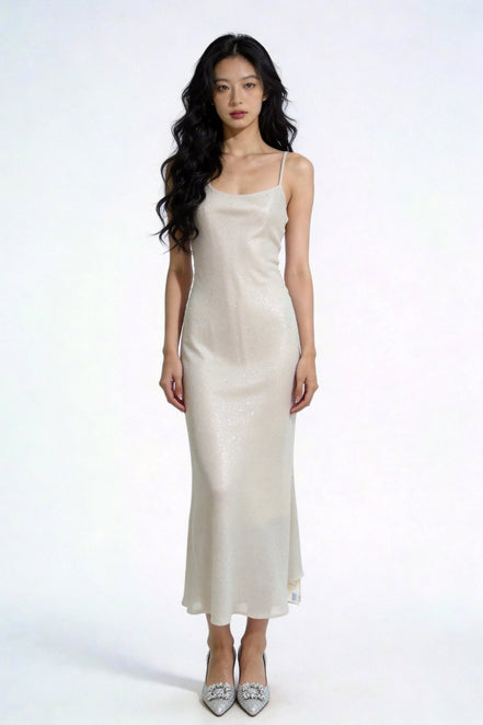 Elysian Shimmer Slip Maxi Dress