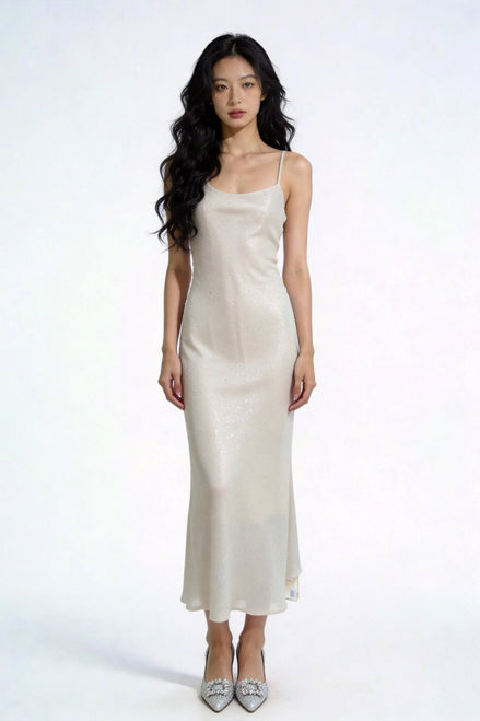 Elysian Shimmer Slip Maxi Dress