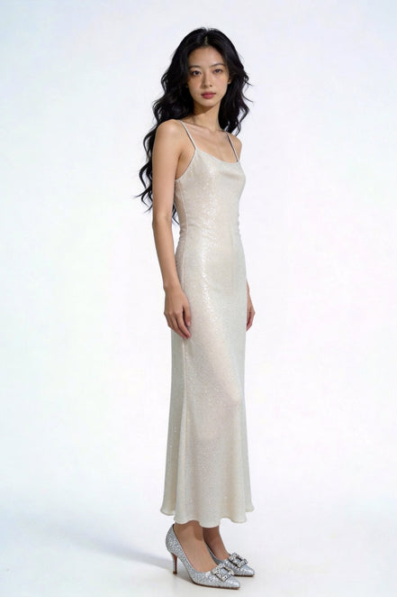 Elysian Shimmer Slip Maxi Dress
