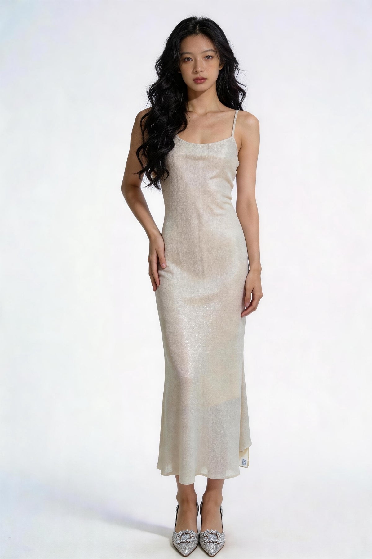 Elysian Shimmer Slip Maxi Dress