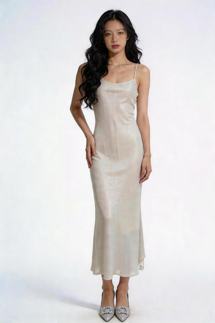 Elysian Shimmer Slip Maxi Dress