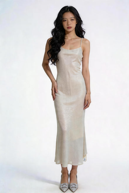 Elysian Shimmer Slip Maxi Dress