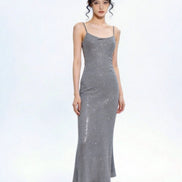 Elysian Shimmer Slip Maxi Dress