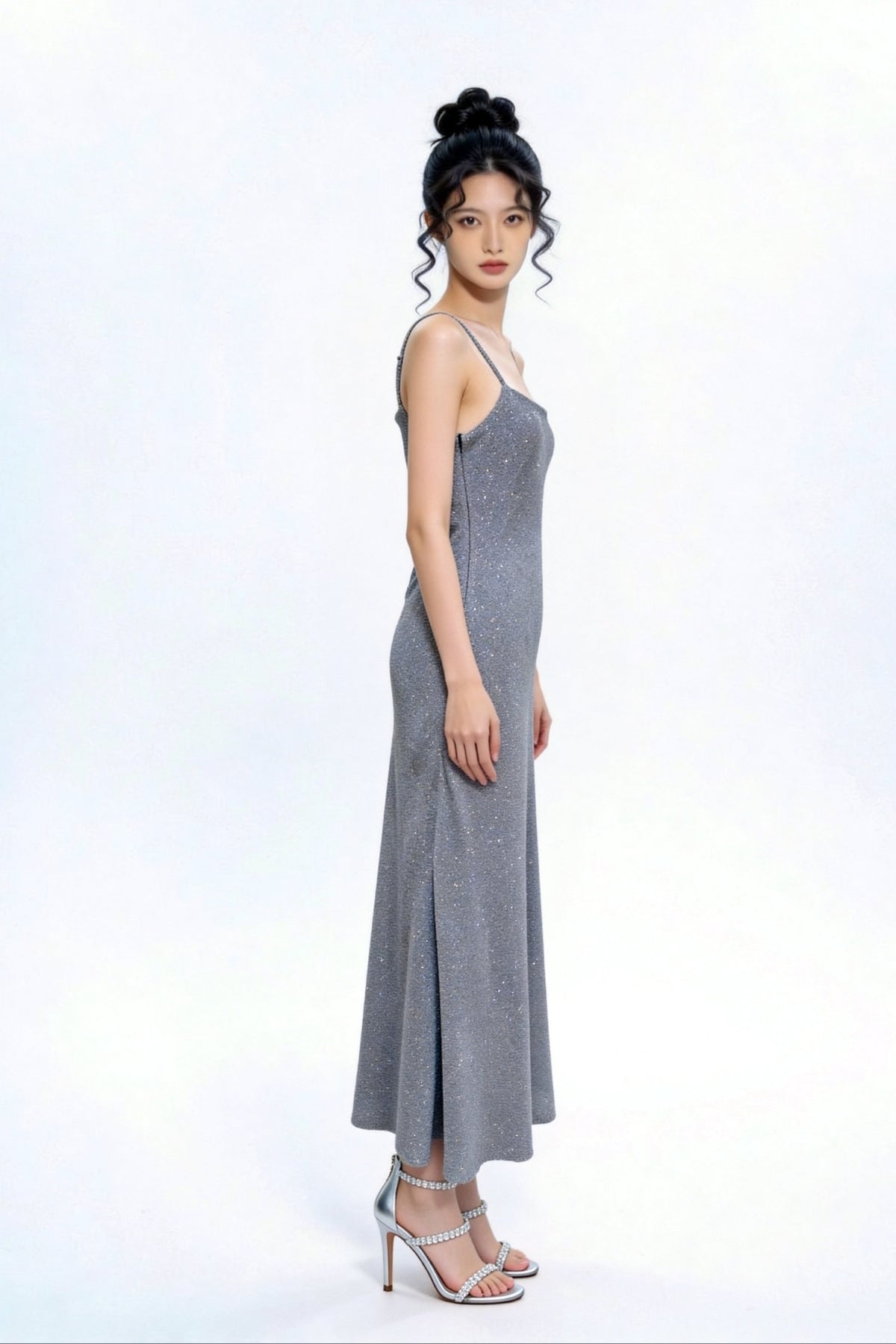 Elysian Shimmer Slip Maxi Dress
