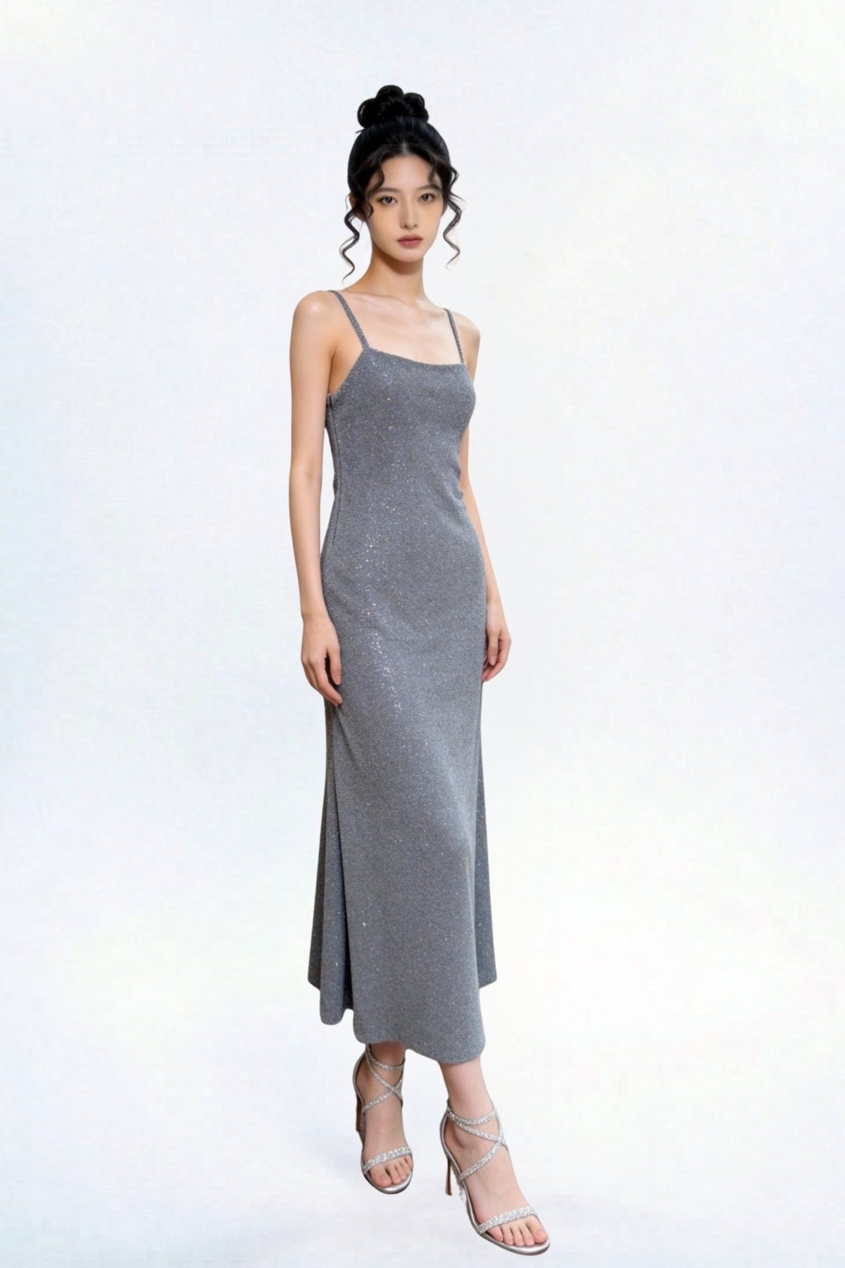 Elysian Shimmer Slip Maxi Dress