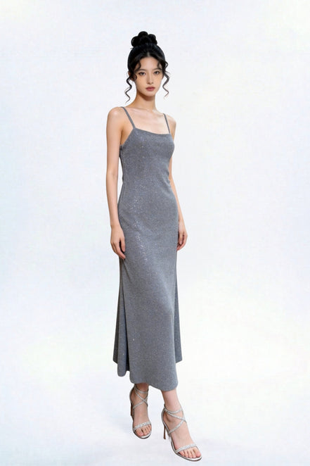 Elysian Shimmer Slip Maxi Dress