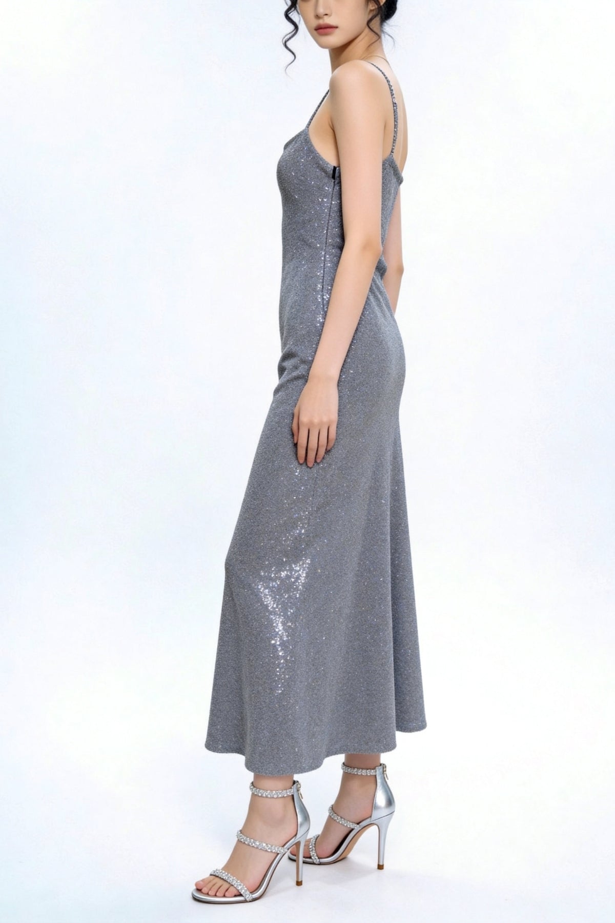 Elysian Shimmer Slip Maxi Dress