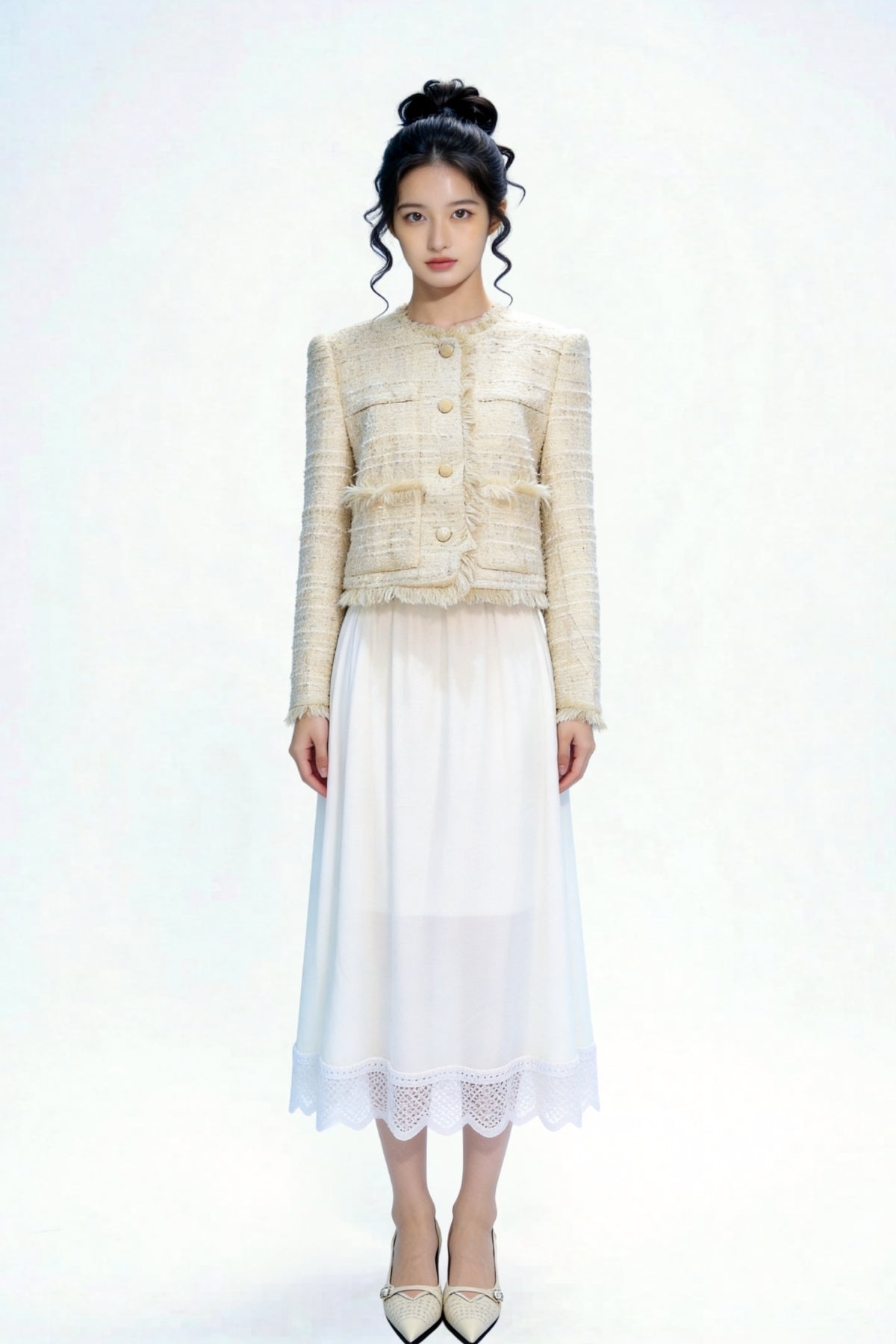 Evanthe Shimmer Tweed Cropped Jacket