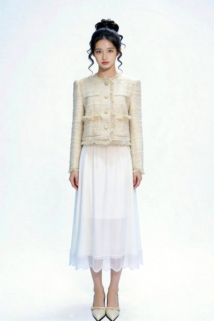 Evanthe Shimmer Tweed Cropped Jacket