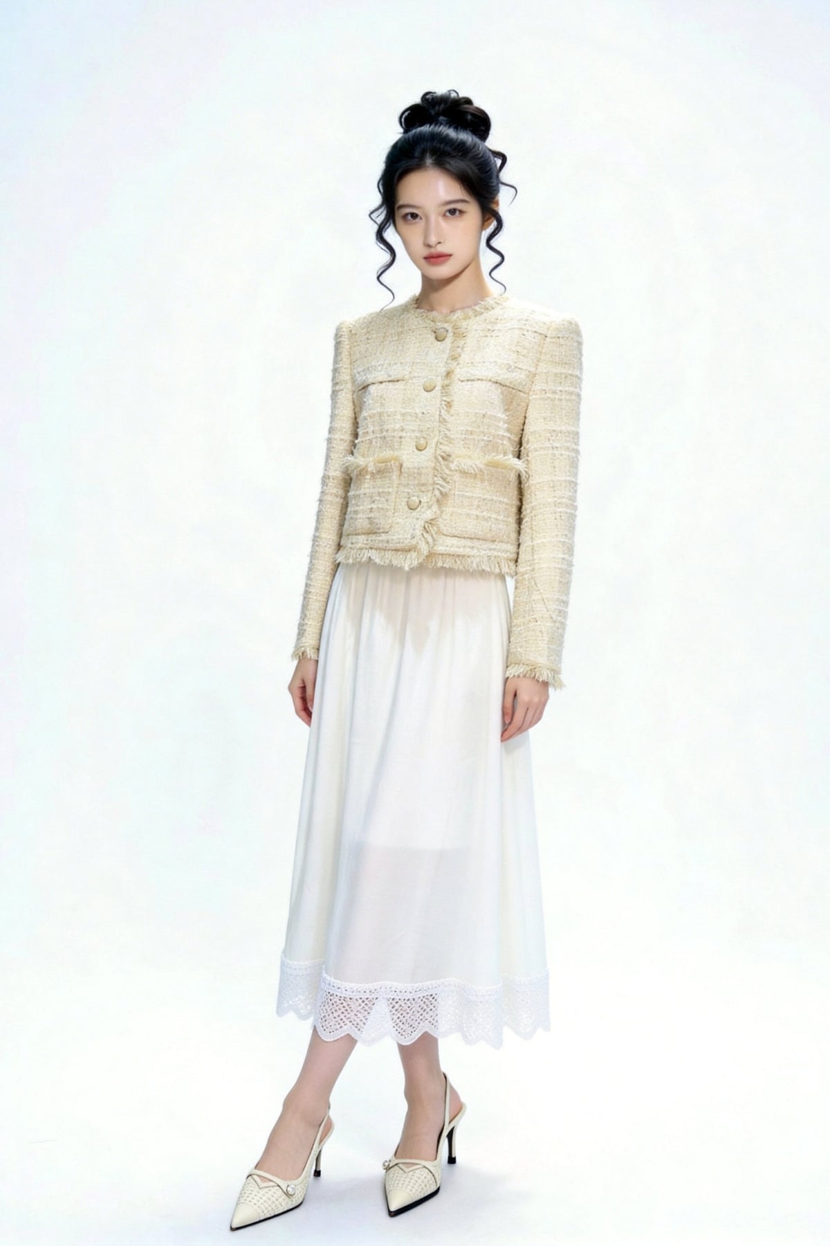 Evanthe Shimmer Tweed Cropped Jacket