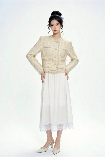 Evanthe Shimmer Tweed Cropped Jacket