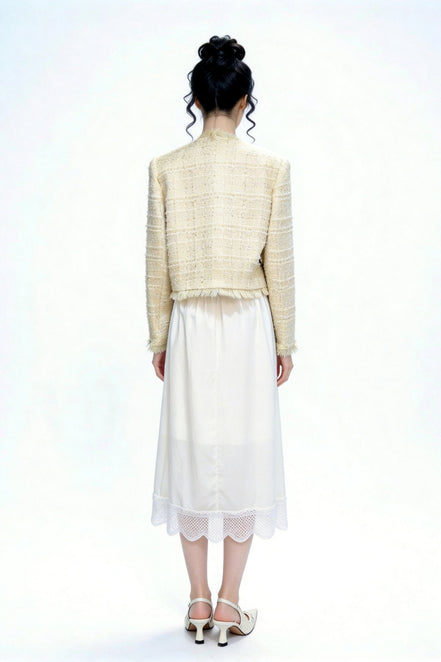 Evanthe Shimmer Tweed Cropped Jacket