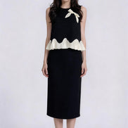 Fleur Scalloped Bow Sleeveless Top