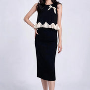 Fleur Scalloped Bow Sleeveless Top