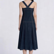Gemma Utility Button-Down Denim Maxi Dress