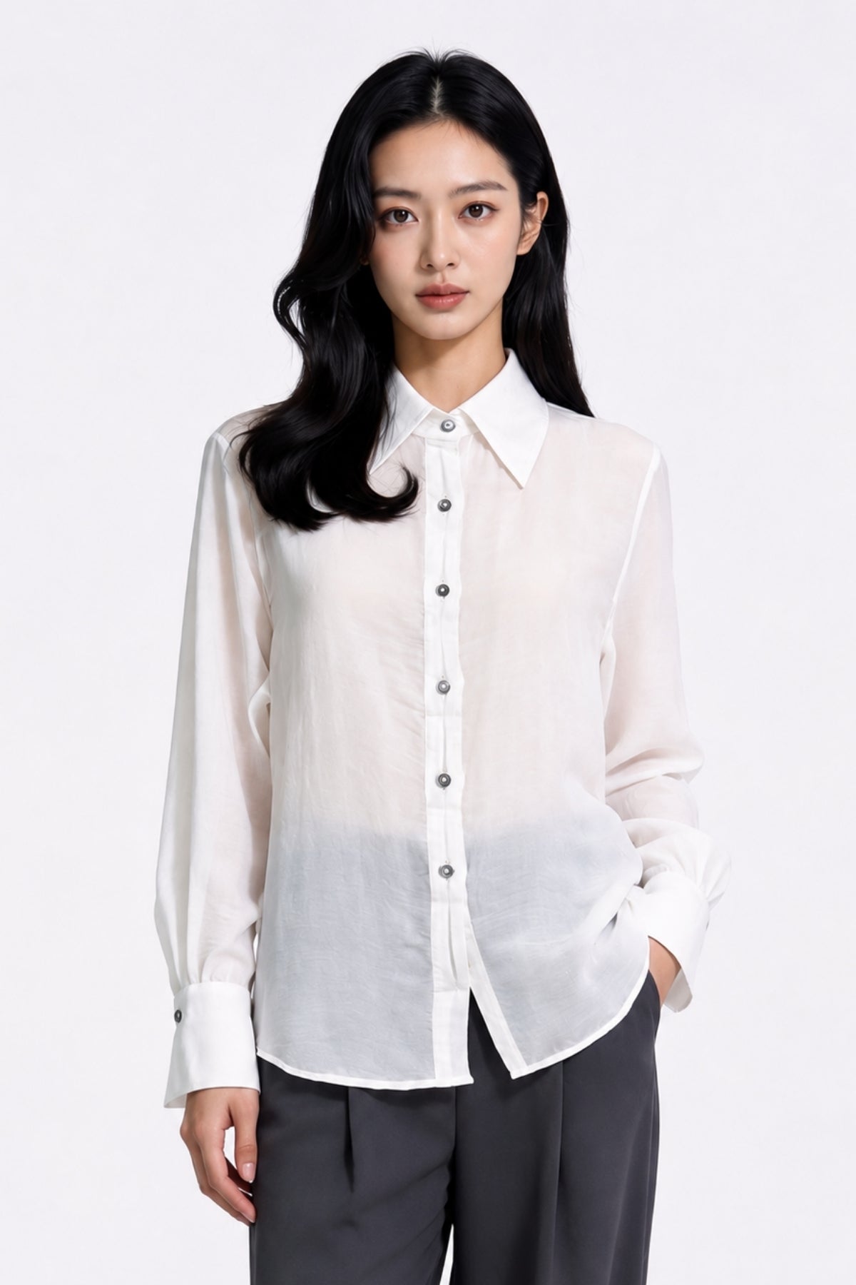 Gia Essential Textured Button-Down