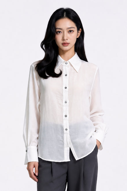 Gia Essential Textured Button-Down
