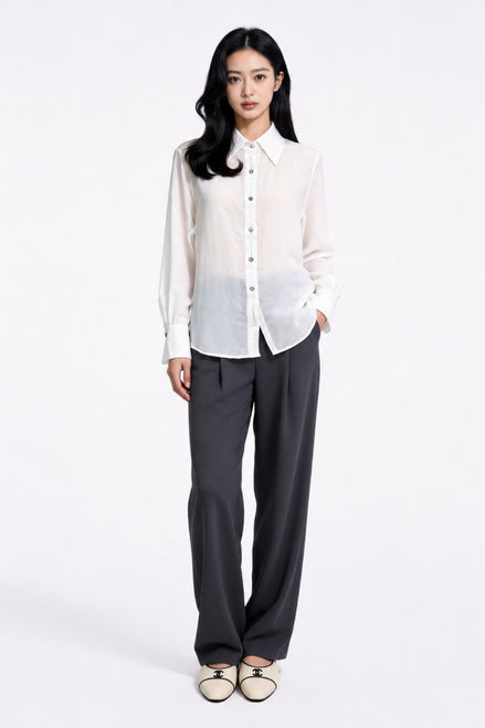 Gia Essential Textured Button-Down