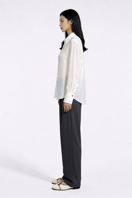 Gia Essential Textured Button-Down
