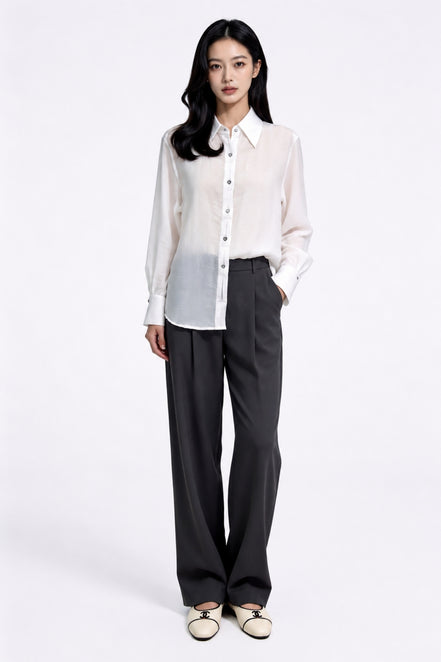 Gia Essential Textured Button-Down