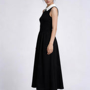 Ilaria Contrast Collar Halter Maxi Dress