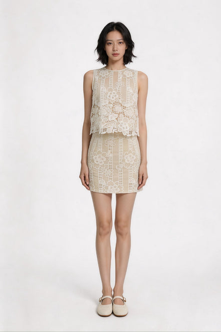 Ismeria Embroidered Lace Tank Top