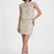 Ismeria Embroidered Lace Tank Top