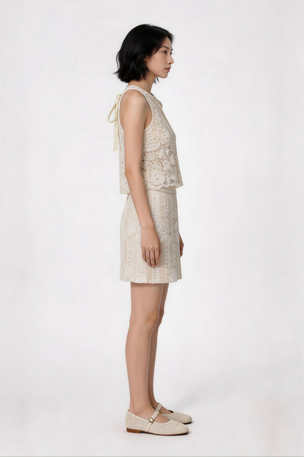 Ismeria Embroidered Lace Tank Top