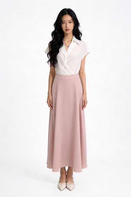 Amorette Fluid Satin Maxi Skirt