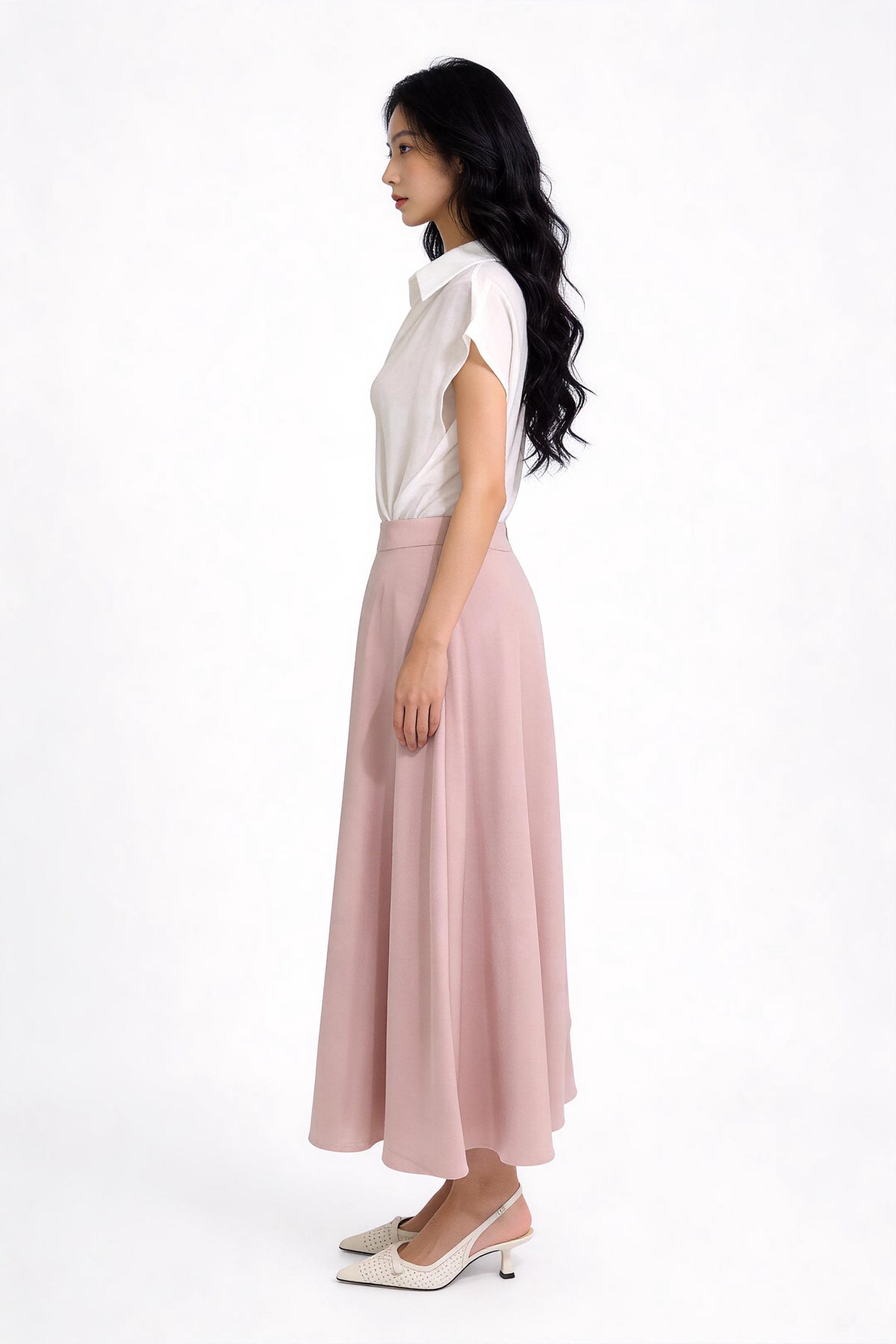 Amorette Fluid Satin Maxi Skirt