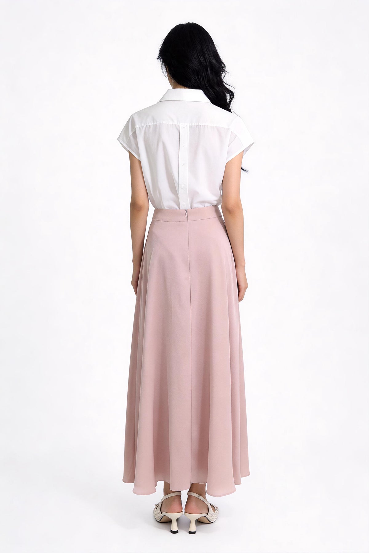 Amorette Fluid Satin Maxi Skirt