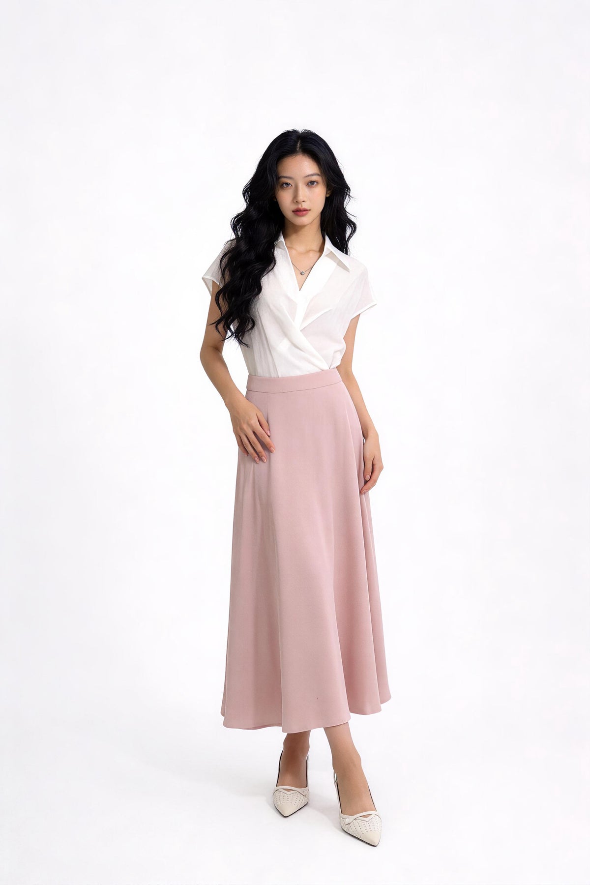 Amorette Fluid Satin Maxi Skirt