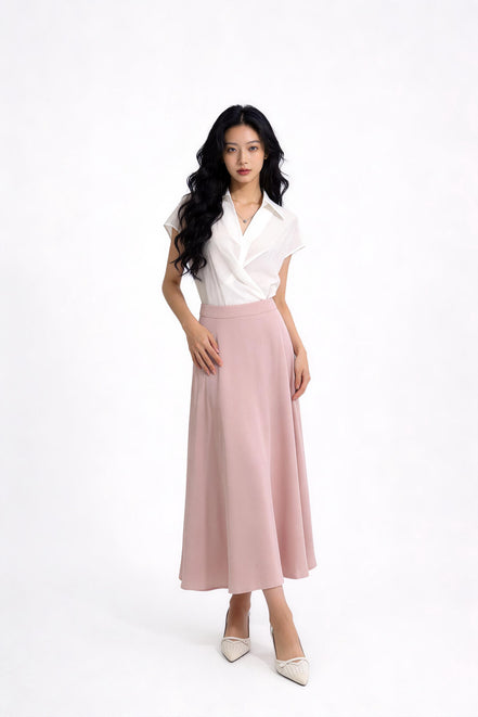 Amorette Fluid Satin Maxi Skirt