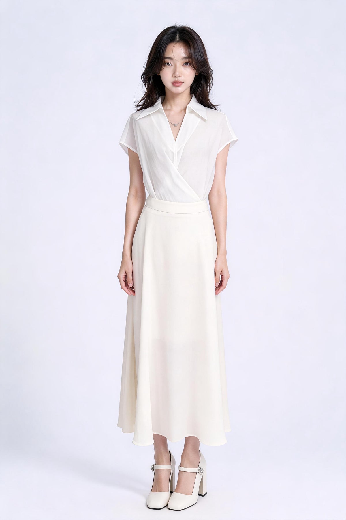 Amorette Fluid Satin Maxi Skirt
